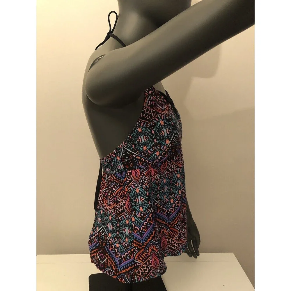 Arizona Brand Halter‎ Swim Top XL Juniors Multi-color Geometric Beach Summer Fun